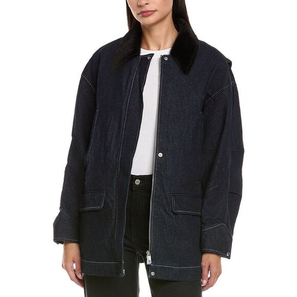 Apparis Womens  Clive Raw Denim Workwear Jacket, Blue - Picture 1 of 3